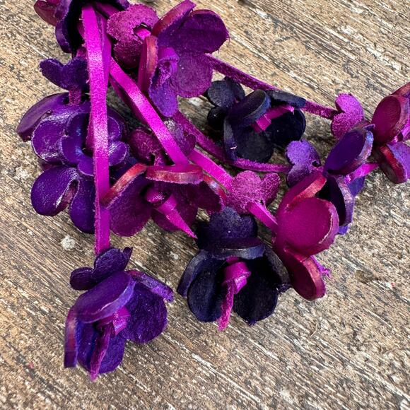 Leather Flower Purse Charm Genuine Leather Bag Charm NEW FAST SHIP - Picture 5 of 6